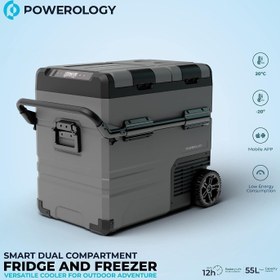 تصویر یخچال و فریزر شارژی مسافرتی 55 لیتری پاورولوژیPPOF55LBR Powerology Smart 55L Fridge & Freezer