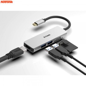 تصویر هاب مبدل 5 پورت USB Type-C دی‌لینک DUB-M530 D-link DUB-M530 5 Port USB Type-C Hub