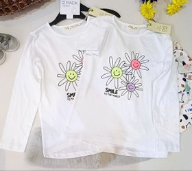 تصویر تیشرت آستین بلند دخترانه برند OVS سایزبندی 7 تا 9 سال OVS brand long sleeve t-shirt for girls, size 7 to 9 years