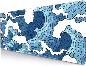  Ovenbird Gaming Mouse Pad with Stitched Edges, Japanese Wave  Mouse Pad, Extended XL Mousepad with Anti-Slip Base, Cool Large Mouse Pad  for Desk, 31.5 x 11.8 in, Black and White 