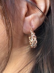 تصویر گوشواره طلایی اسپیرال ژوپینگ کد GO00099 