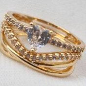 تصویر انگشتر حلقه و پشت حلقه قلب پرنسا 