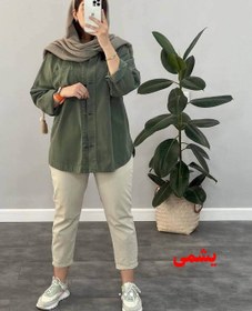 تصویر شومیز زنانه مانتویی مدل گلسا جنس کرپ کریستال 