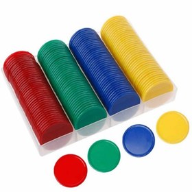 تصویر ست چیپ شمارش 160 تکه برند kastwave 160 Piece Counting Chip Set, Box Chips Family Game Party Props, for Crafts Decoration Professional Educational Digital Chips