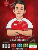 تصویر کارت فوتبالی کیمدی با اسم و عکس شخصی تیم پرسپولیس و استقلال 