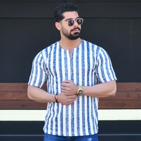 تصویر تیشرت مردانه یقه کوبایی کد 13132 Men's t-shirt with Cuban collar, code 13132