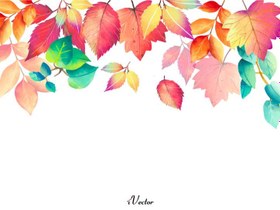 تصویر وکتور برگ های رنگی پاییزی 