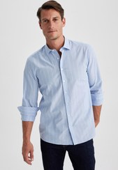 تصویر پیراهن آستین استاندارد راه راه مردانه Defacto | A7907AX23AU 