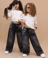 تصویر شلوار جین بگ مشکی سایز ۷۵ 