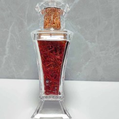 تصویر ظرف کریستال یک مثقال زعفران پوشال 4.6 grams of Saffron Pushal