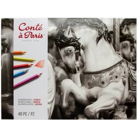 تصویر مداد پاستل گچی 48 رنگ کنته پاریس ا Conte a paris 24 Color Pastel Pencils Conte a paris 24 Color Pastel Pencils