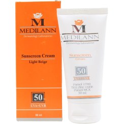 تصویر کرم ضد آفتاب بژ روشن SPF50 مدیلن 50 میلی لیتر Medilann Sunscreen Cream SPF50 Light Beige 50 ml