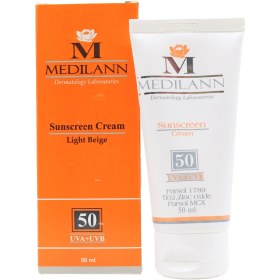 تصویر کرم ضد آفتاب بژ روشن SPF50 مدیلن 50 میلی لیتر Medilann Sunscreen Cream SPF50 Light Beige 50 ml