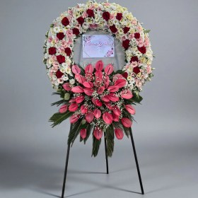 تصویر پایه گل گرد تبریک 