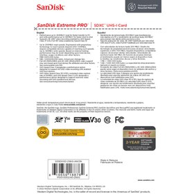 تصویر کارت حافظه سندیسک SanDisk 256GB Extreme PRO UHS-I SDXC 200MB/s 