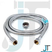 تصویر شیلنگ دوش فنری ریزبافت برنجی کروم براق مدل اکو کهن 