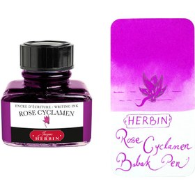 تصویر جوهر خودنویس ژاک هربین گل مریم صورتی Jacques Herbin Rose cyclamen 30ml 