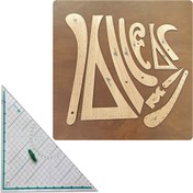 تصویر پکیج ۱0 عددی (کاربردی) خط کش رسم الگو خیاطی + گونیا دسته دار 35 سانتی متر فابل 