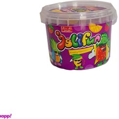 تصویر پاستیل با طعم میوه ای و اشکال میوه شیرین عسل وزن 300 گرم 