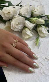 تصویر انگشتر گل جواهری 