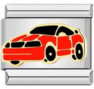 تصویر چارم مهره ایتالیایی مدل ماشین مسابقه قرمز (دستبند،گردنبند، انگشتر، پابند) 