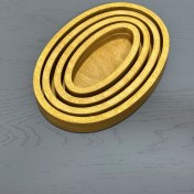 تصویر ست پذیرایی ۴ تیکه بیضی چوبی 