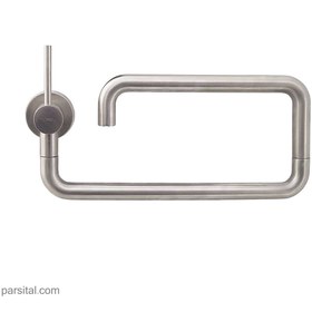 تصویر شیر قابلمه پرکن دیواری نوبل مدل جی G کروم مات Nobel-faucet-apolo-pot-filler-two-lever-wall-mounted-brushed-golden