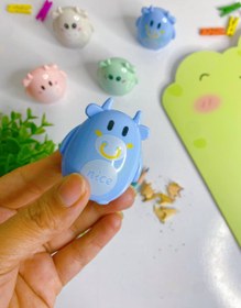 تصویر مداد تراش های طرح گاو - سبز 