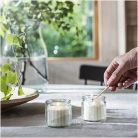 تصویر شمع معطر با رایحه چوب ایکیا مدل ADLAD IKEA ADLAD Scented candle in glass, Scandinavian Woods