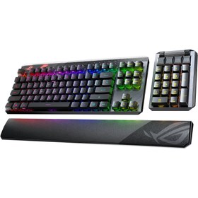 تصویر کیبورد بی سیم گیمینگ مکانیکال ایسوس Asus ROG Claymore II/RD/US Asus ROG Claymore II/RD/US keyboard