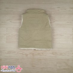 تصویر پافر بچگانه کتان سایز 4 و5 - کرم 