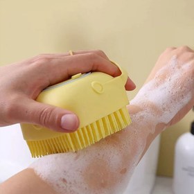 تصویر لیف حمام سیلیکونی مخزن دار ا Silicone massage bath brush Silicone massage bath brush
