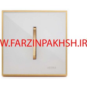 تصویر کلید و پریز ویرا مدل شهاب طلا سفید Veera Switch And Sockets Shahab Gold White