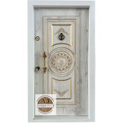 تصویر درب ضد سرقت مدل دراج پتینه سفید طلایی - 1 