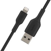 تصویر کابل شارژ USB-A به لایتنینگ بلکین به طول 1 متر مدل CAA002bt1MBK Belkin USB-A to Lightning charging cable, 1 m, CAA002bt1MBK