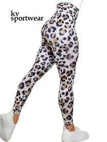 تصویر لگ کمر پهن ورزشی زنانه سابلی طرح TIGER Sable womens sports wide waist leggings TIGER design