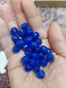 تصویر مهره سنگ جید آبی کبود تراش ۲۰۲۱انرژی 10میل اصل معدنی سوراخ دار 