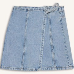 تصویر دامن جین آبی روشن دفکتو 