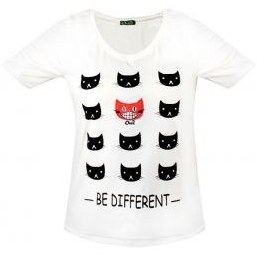 تصویر Offer تی شرت طرح گرافیکی گربه زنانه 