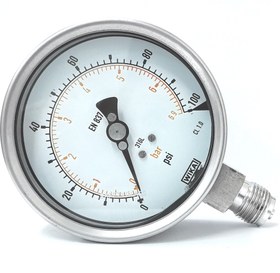 تصویر گیج فشار WIKA صفحه 10 سانتی متر رنج 6.9BAR WIKA PRESSURE GAUGE