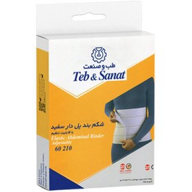 تصویر شکم بند پل دار سفید طب و صنعت مدل 60210 Elastic Abdominal Binder Adjustable 60210