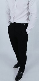 تصویر شلوار بوی فرند مشکی مردانه کمر کش Muradne black boi farand trousers with elastic waistband