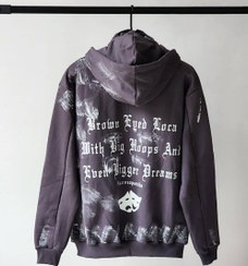 تصویر سویشرت نینجا تمام چاپ طوسی کد 2507 