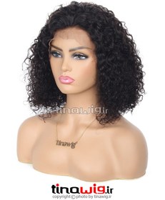 تصویر کلاه گیس زنانه CURLY14-2 با موی طبیعی رنگ مشکی 