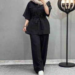 تصویر ست مانتو شلوار زنانه داکرون مدل غزاله 