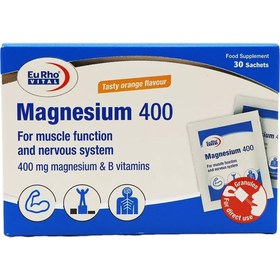 تصویر ساشه منیزیم ۴۰۰ یوروویتال بسته ۳۰ عددی 