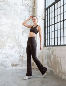 تصویر لگ دمپا گشاد چاکلت Lismina 