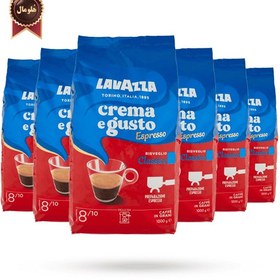 تصویر 6 بسته دانه قهوه لاوازا lavazza مدل کرما اِ گاستو اسپرسو کلاسیک Crema e gusto espresso classico یک کیلویی 