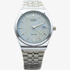 تصویر ساعت مردانه کاسیو بند استیل سربی 