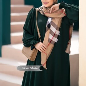 تصویر مانتو عبایی رخسانه ساده مشکی کد ۱۴۰۱۹ 